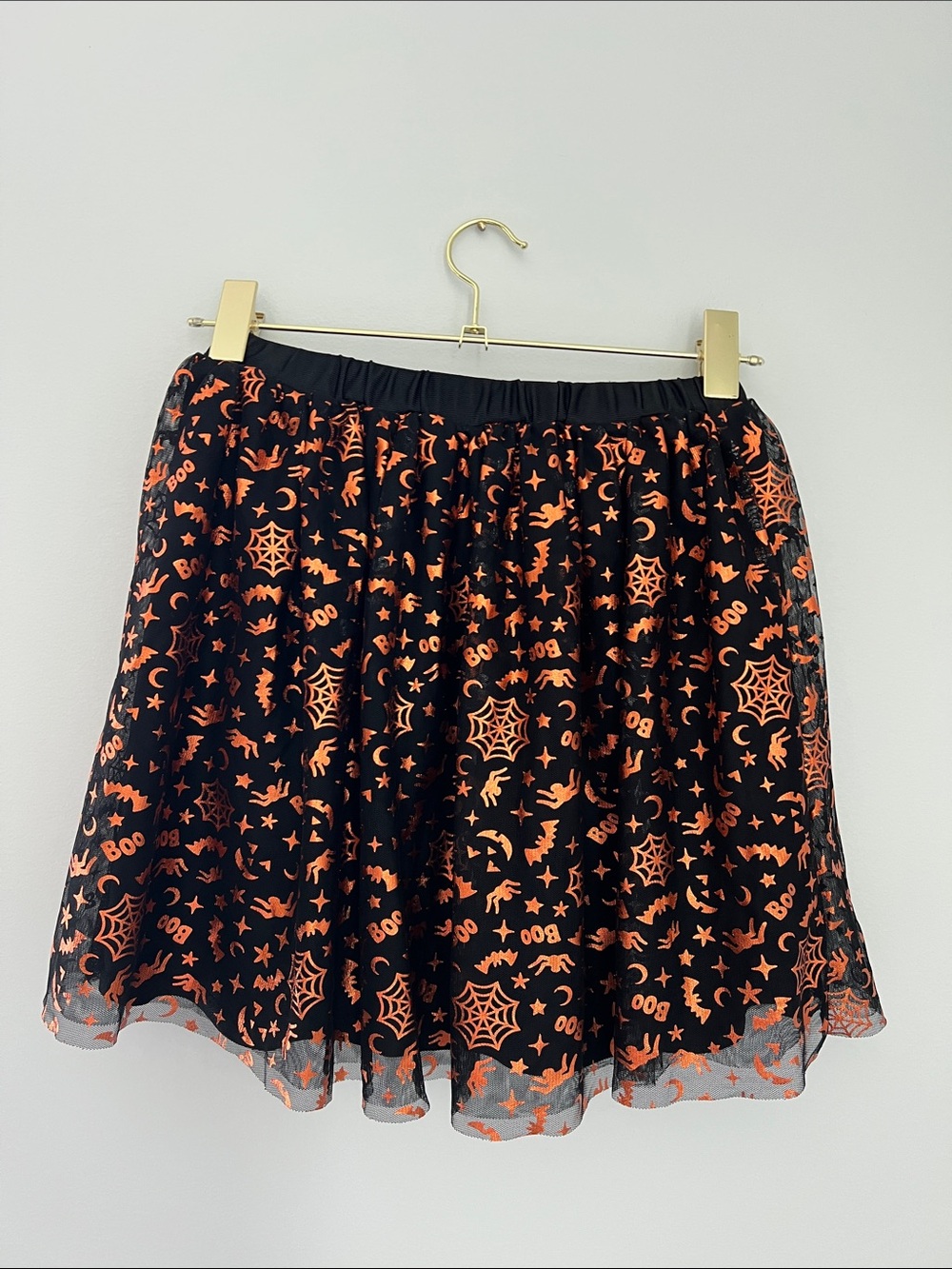 wonder nation | Black Tulle Skirt with Orange Halloween Print NWOTSize L (10-12) - Picture 11 of 14